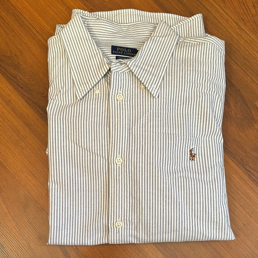 Polo by Ralph Lauren Women’s Grey Striped Shirt